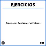 Ecuaciones Con Números Enteros Ejercicios