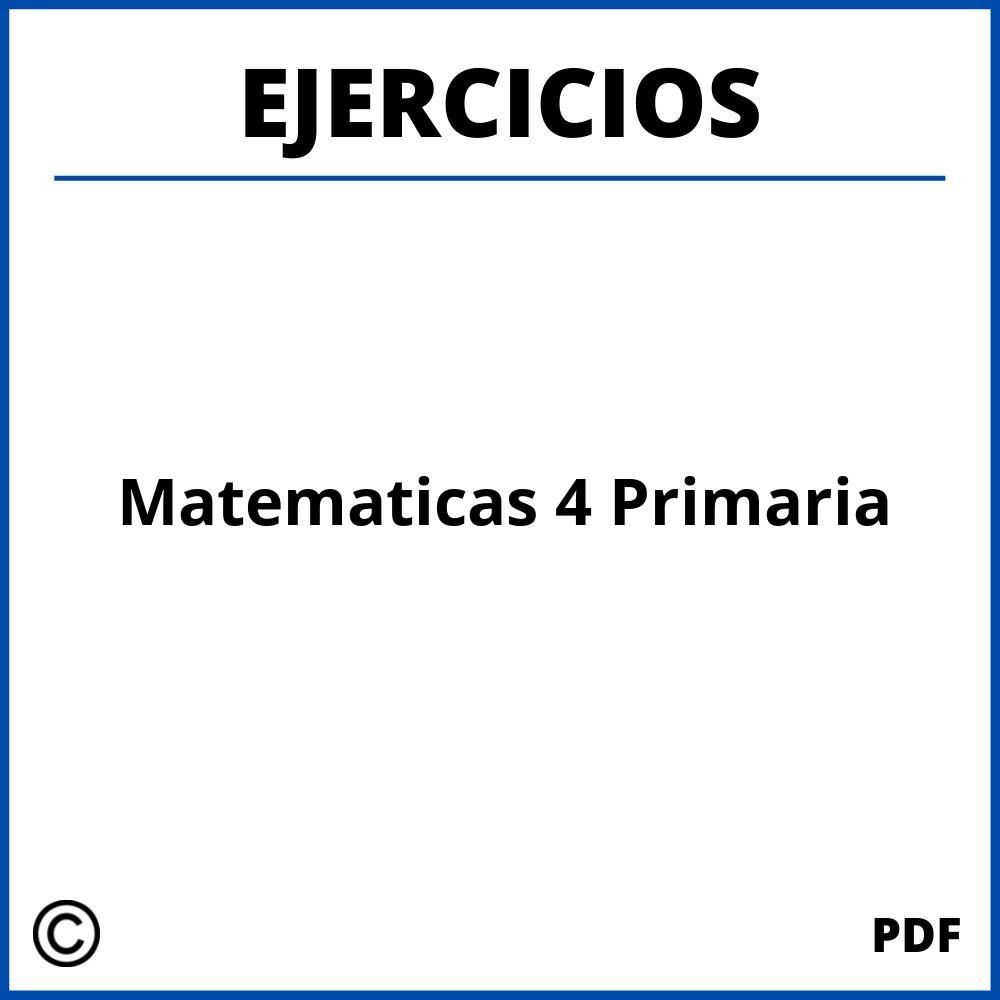 Ejercicios De Matematicas 4 Primaria