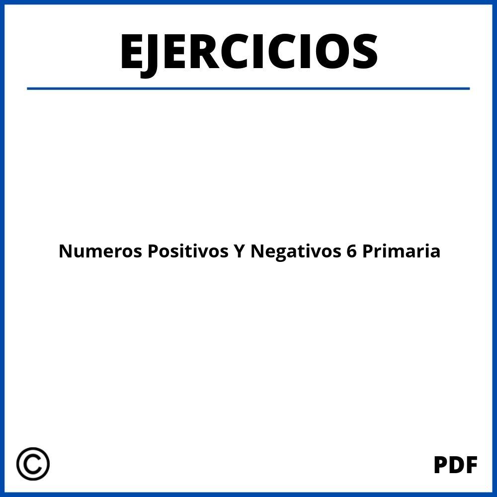 Ejercicios Numeros Positivos Y Negativos 6O Primaria