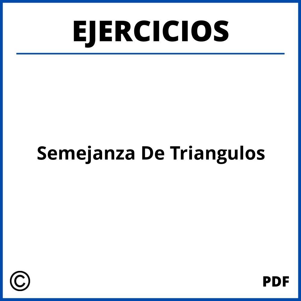 Semejanza De Triangulos Ejercicios Pdf